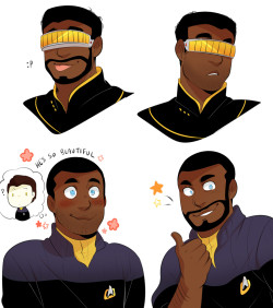 moosoppart:  Please look at my drawings of Geordi growing his beard 