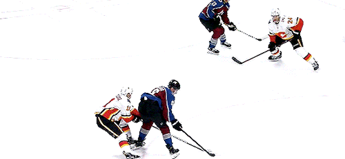 pyatts:first nhl goal in his first nhl (playoff) game! | flames @ avalanche - round 1: game 3 | 04.1