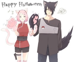 sakura-log:  獣耳描きたかっただけのハロウィン絵もどき🎃