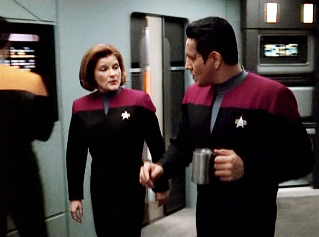 joyful-voyager:
“ jhelenoftrek:
“ emmikamikatze:
“How not to look at your Captain #177
”
Ok, but really in this scene she just wants him for his coffee. And his lips. And arms. And his *censored*.
”
“Is that coffee?”
“No.”
“It’s not...