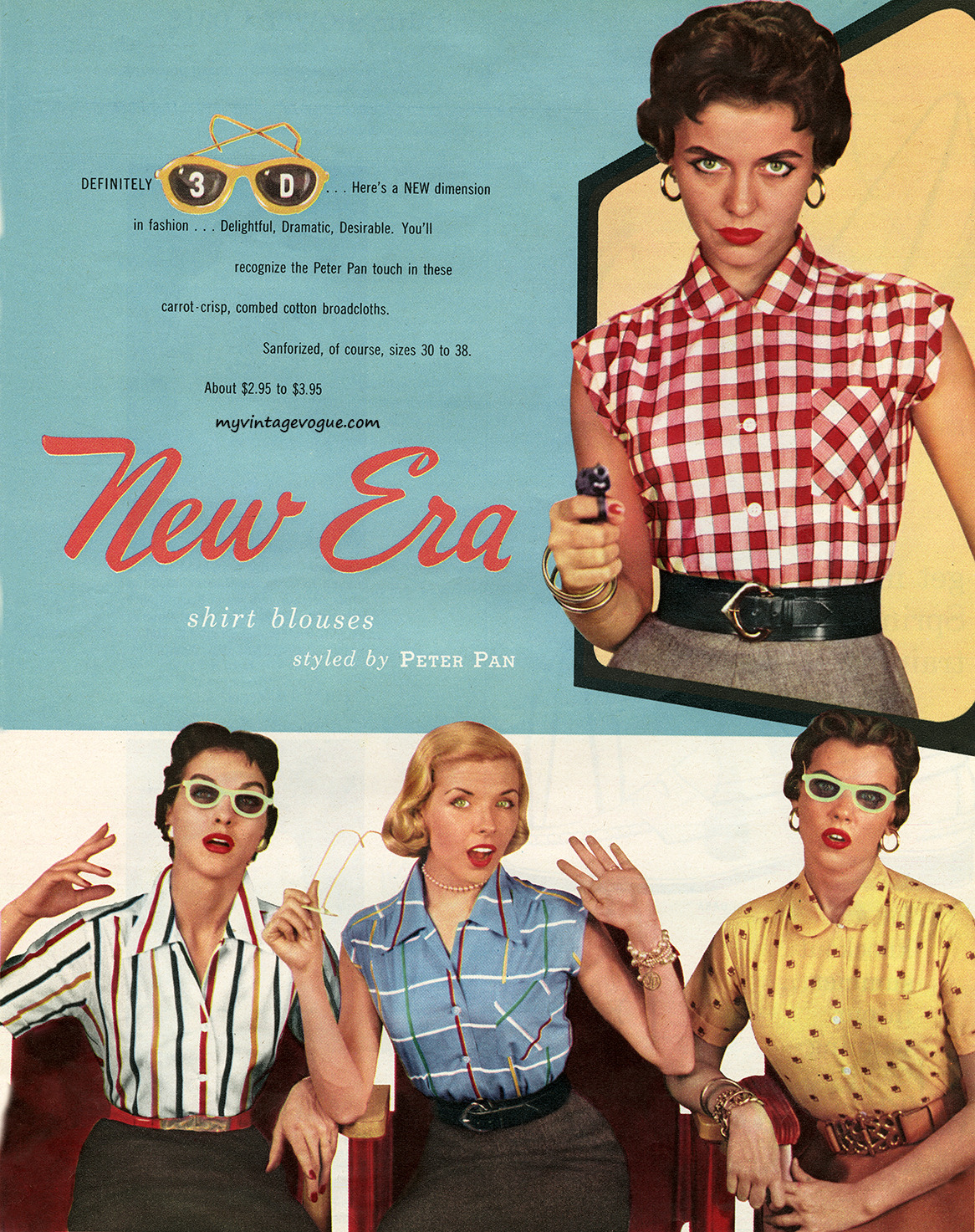 theniftyfifties:  New Era Shirt Co. advertisement, 1954 