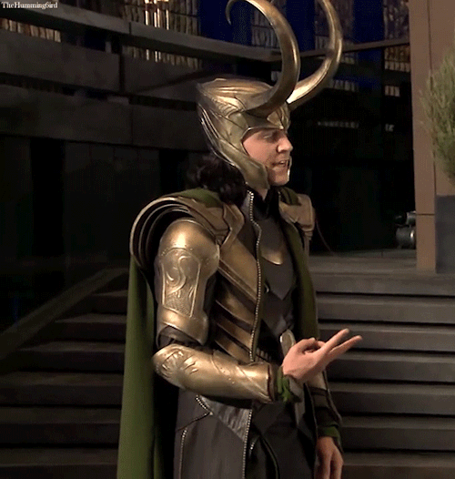 Tom Hiddleston on the set of The Avengers (2012)