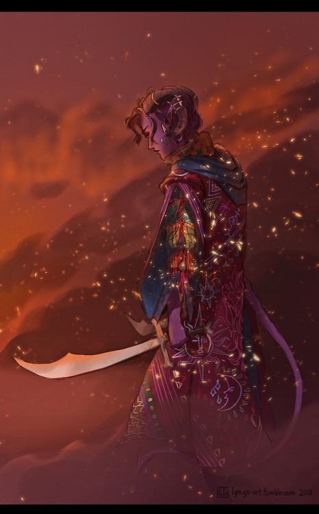 lynngo-art:The Battle of Alfield #Molly!!!  #I love this chaotic purple circus tiefling