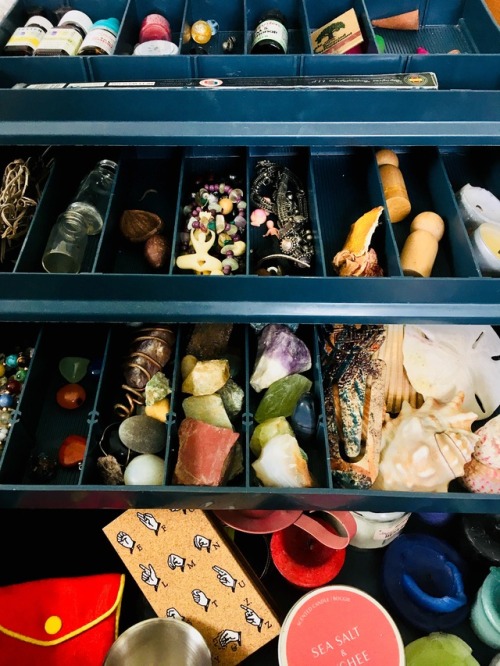 witch tip: use a tackle box to keep materials organized. clears up space and it’s portable!