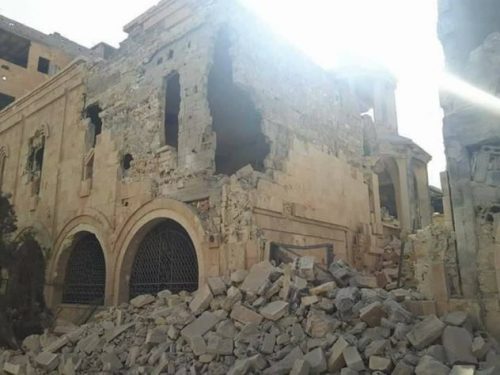 Armenian Genocide memorial Church (Holy Martyrs), Deir ez-Zor.The church was severely damaged by al-