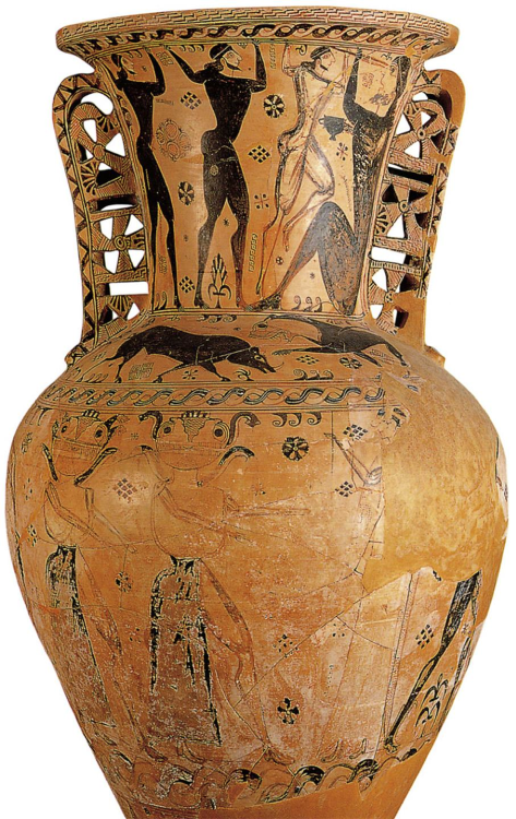  Amphora from cemetery at Eleusis, Attica, attributed to the Polyphemos Painter, second quarter 