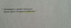 anormalguywithabnormalmind:“Allontanarsi e perdersi lentamente,morire dentro ed apparire indifferente.”Foto non mia.