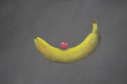 undertalefanforlifethings:  thisisurheichouspeaking:  applesandelephants:  thisisurheichouspeaking:  Art dump part 4 okay story time so my art teacher assigned us to do a chalk pastel still life of fruits n shit and I was like “no” so I drew a banana