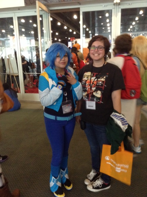 this-is-jaeger:I got a picture with an Aoba cosplayer and she was SO CUTE AHHHHHH!!!!!!yesiix !!