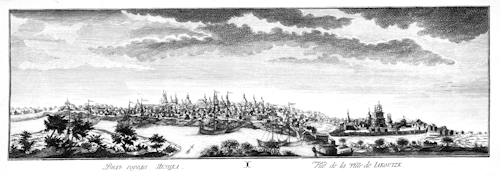 View of Yakutsk (Siberia, 1735) by Johann Wilhelm Lürsenius.Yakutsk was founded in 1632 as an o