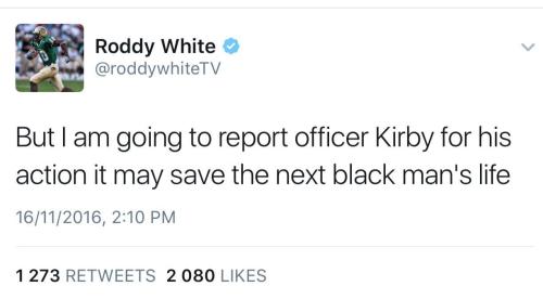 blackmattersus:  Cop sees a black man and automatically grabs his gun like that’s what they are taught to do. Prejudice is dangerous.   I’ve seen that so many times when I get pulled over that I don’t even blink anymore.