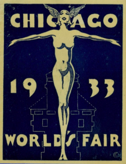 ein-bleistift-und-radiergummi:  1933 Chicago World’s Fair Window Sticker. (via eBay) 