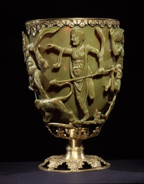 The Lycurgus Cupc. 4th Century, RomeThis cup is the most fully intact example of ancient dichroic gl