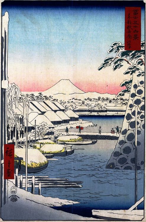 Utagawa Hiroshige - Sukiyagashi in the Eastern Capital from 36 views of Mount Fuji&nb