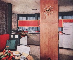 theniftyfifties:  1955 kitchen design. 