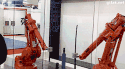 ammit420:  ninja-weapons:  Robot fight with katanas  we are witnessing history in the making 