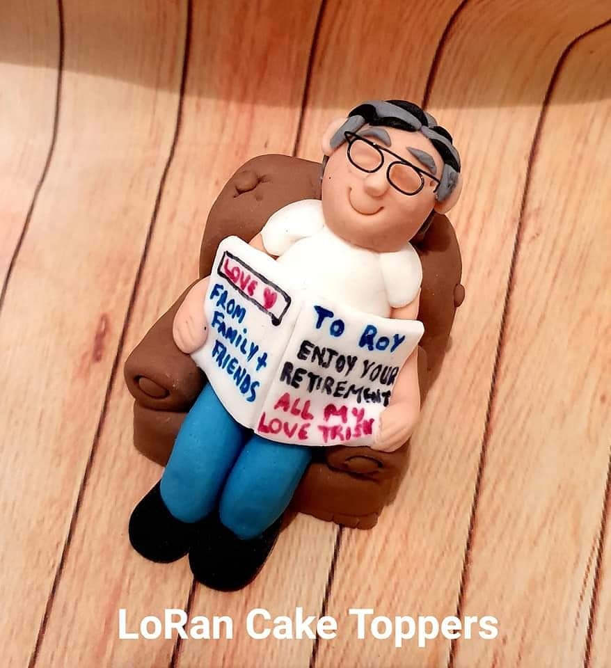 Handmade Edible Sleeping Man Dad Birthday Cake Topper 60th 70th Retirement  | eBay