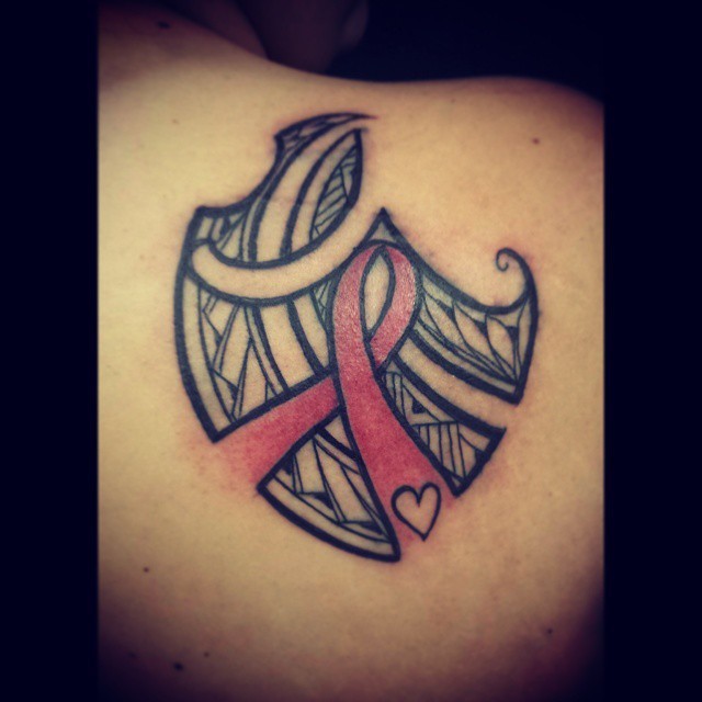 TATTOOS & ARTWORK BY BIG JOHN | Breast cancer awareness tattoo for Tina.  Doing...