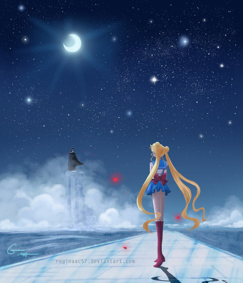 densetsu-sailor-moon:Sailor Moon - Gazing after Tuxedo Mask by reginaac57