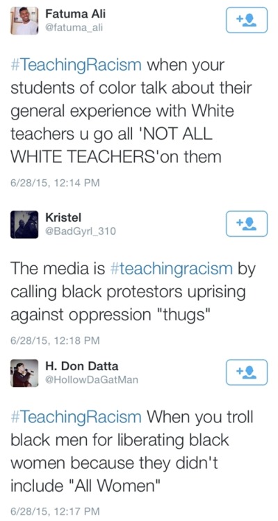 the94thchamber:  alwaysbewoke:  My favorite #TeachingRacism tweets. yup this is a long post haha.  As a Mexican/Apache Teacher I feel this 