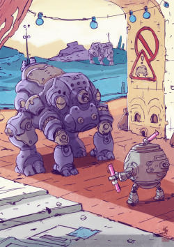 eatsleepdraw:  Robot Crossing! An artwork