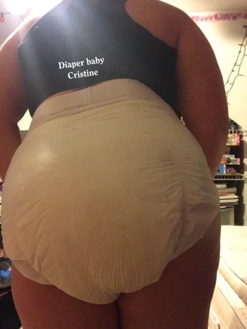 diaperbabycristine: Thick crinkly diaper butt! Wet diaper changing needed baby diaper butt!