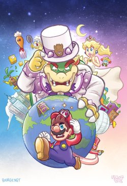 thebourgyman:Another Super Mario game, another fanart. Why do I have a feeling this one is gonna have a recurring hat theme?