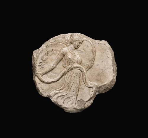 artballetoperaclassical:Fragmentary Roman Marble Oscillum, circa 1st Century A.D.