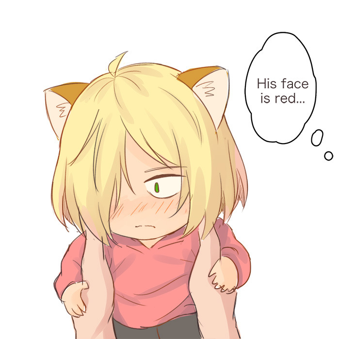 awen-ng: Drew something quick, where yurio cat wants to give a “little gift”