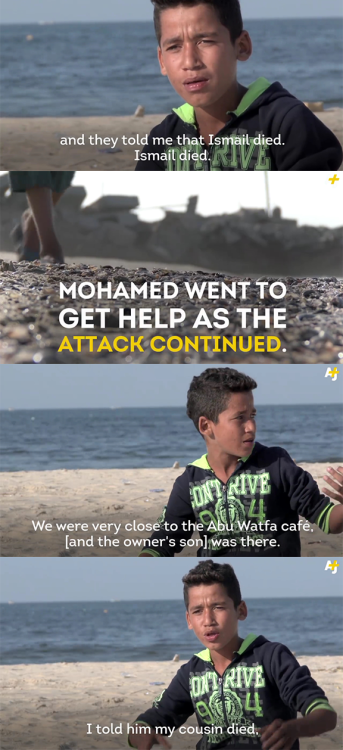 from-palestine:[Mohamed Baker was playing soccer with his cousins on a beach in Gaza. Four of them d