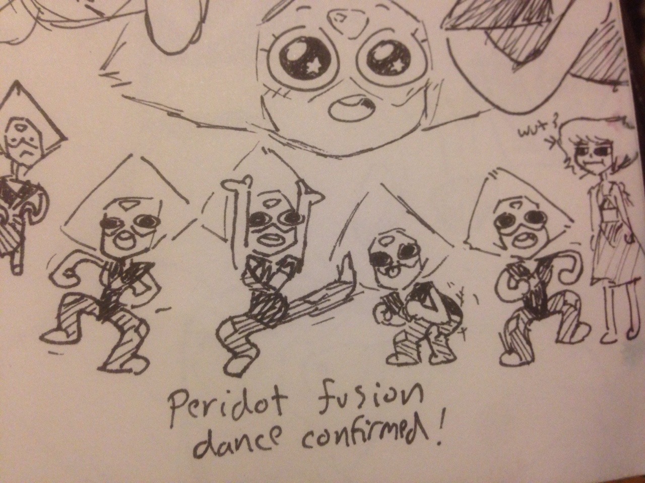 ~ Bonus sketch ~
The original, never-before-seen, Peridot fusion dance sketches! I’m pretty sure I didn’t think for one second while I drew this that I’d animate it months later and it would be one of the most popular post on this blog. It has gotten...