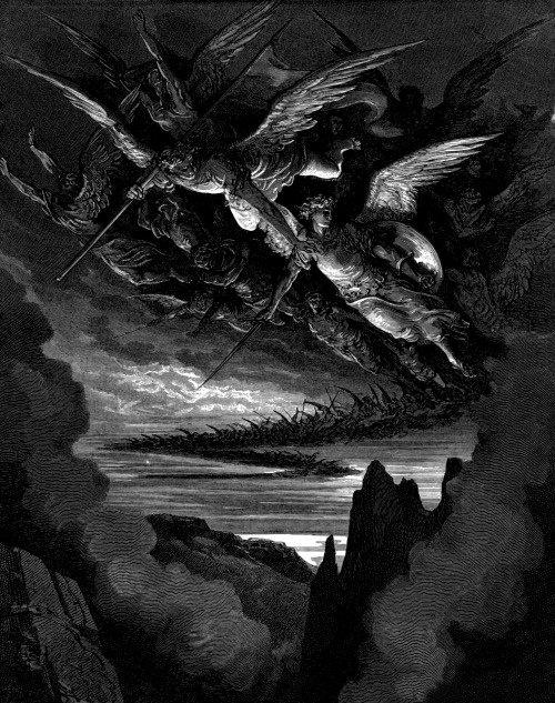 classicalartdark:DORÉ, Gustave (1832-1883)“So numberless were those bad Angels seen / Hovering on wi