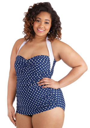 Couple of Tea One-Piece Swimsuit in Nautical Dots