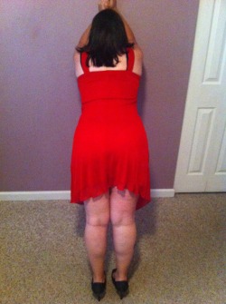 pawgcumslut:  Daddy got his little pawg cum slut all dressed up and fucked her up her pretty red dress. She looked so beautiful and fucked so nasty.