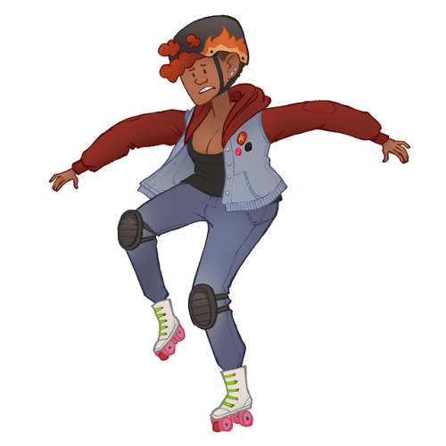 amy-draws:Personal headcanon: Aubrey Little has definitely tried roller-derby-style quad skating. Sh