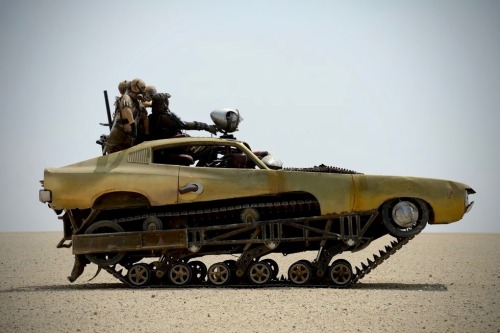 republic-of-awesome: utwo:  The cool vehicles in Mad Max: Fury Road © shortlist  Top to bottom: –The Gigahorse –Max’s V8 Interceptor –The Peacemaker –Doof Wagon –The People Eater’s Limousine –The Big Foot –The War Rig 