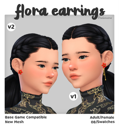 pixelunivairse:Hi Hope you will like this small earrings set. They are an edit of EA oversized meshe