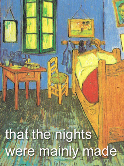 sludge-judy: Van Gogh // Arctic MonkeysBedroom Series // Do I Wanna Know