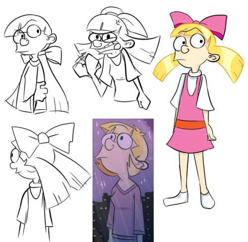 pixelz01:Hey Arnold sketchesI love this show so muchI love Phoebe in Gerald&rsquo;s sweater!