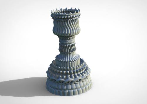 A Custom Chess Set I Was Sculpting For Fun In 2019, Didn't Sculpt The Entire Set And I Don't Have The