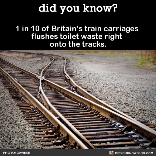did-you-kno:1 in 10 of Britain’s train carriages flushes toilet waste right onto the tracks.SourceAm