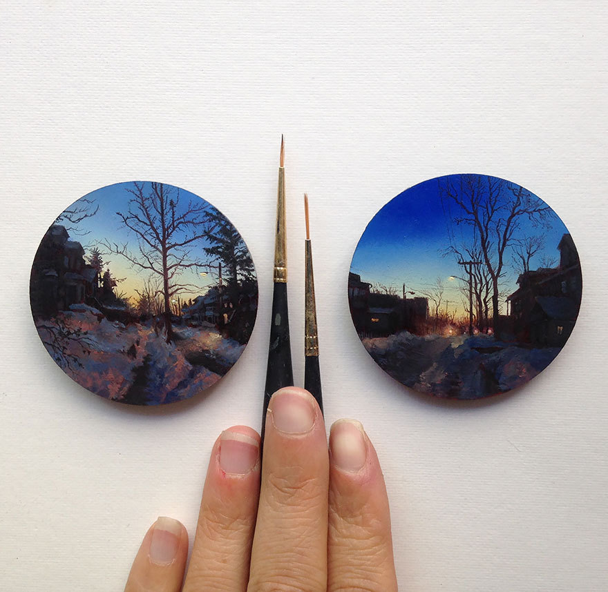 culturenlifestyle:  Miniature Landscape Paintings by Dina Brodsky Dina Brodsky’s miniature paintings