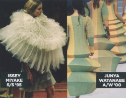 schu-schu:  fashion vogue oct 2010 issey miyake ss 1998 junya watanabe aw 2000