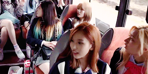 momoneki:momo and mina are just so done with the viking ride