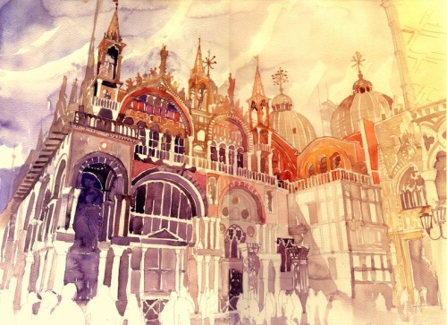 ex0skeletal:(via Architectural Watercolors by takmaj on deviantART)