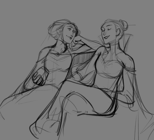 I Don't Think I Shared These Sketches Of Her Highness Empress Acina And Alliance Commander Kallig Sepho