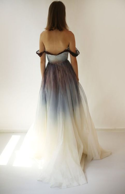 bride2be: Hand-painted and dyed silk organza gown