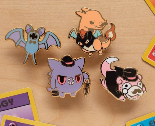 retrogamingblog2: Gentleman Pokemon Pins made by Geoff Siu