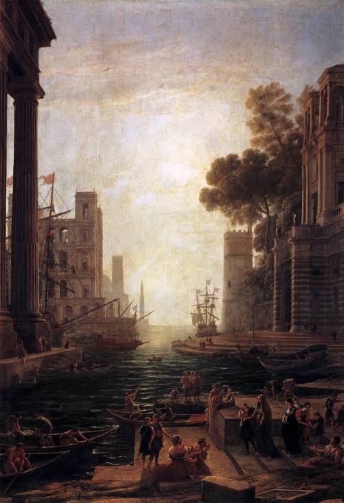 artist-lorrain:  Embarkation of St. Paula Romana at Ostia, 1638, Claude LorrainMedium: oil,canvas