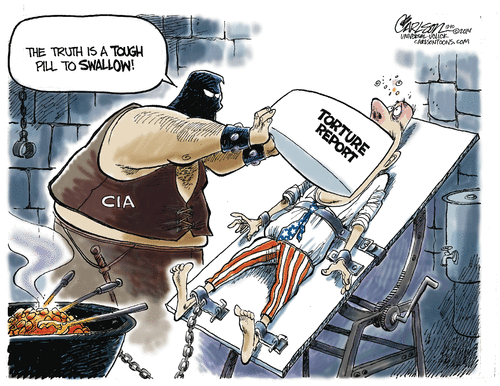cartoonpolitics:  &ldquo;Now more clearly than ever, the CIA, with its related